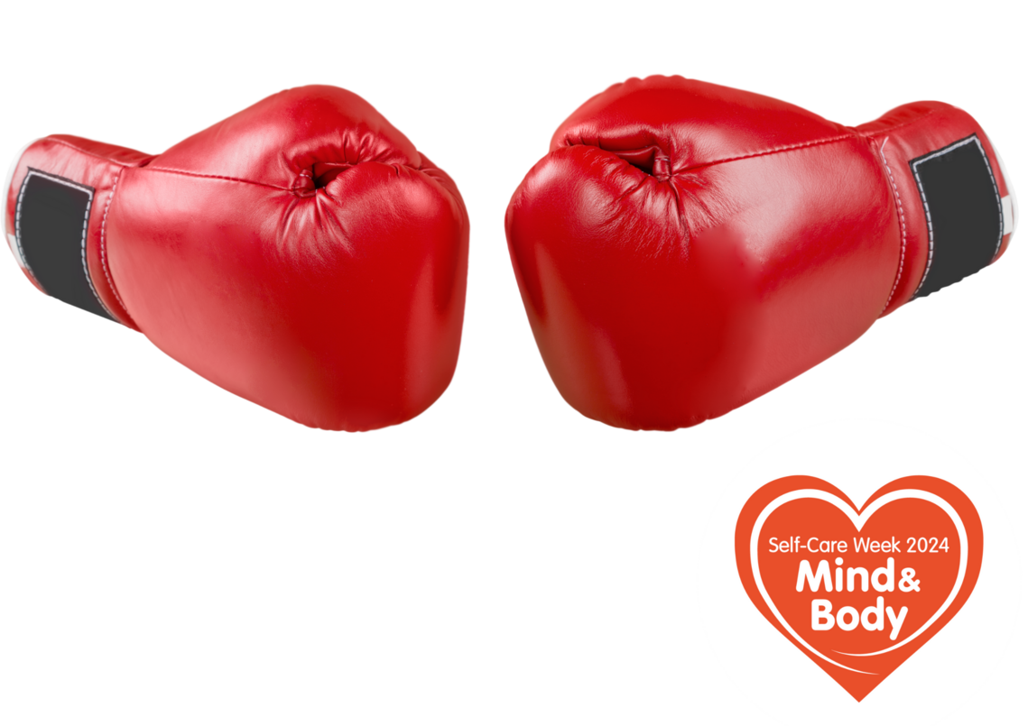 2 red boxing gloves