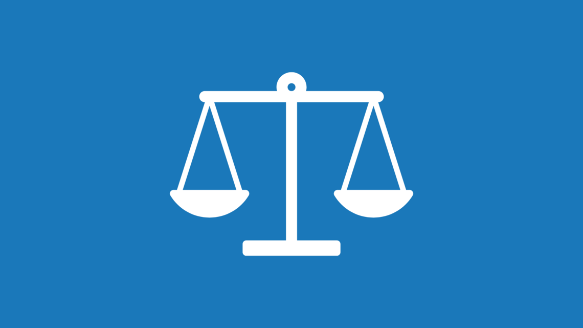 legal scales in blue background