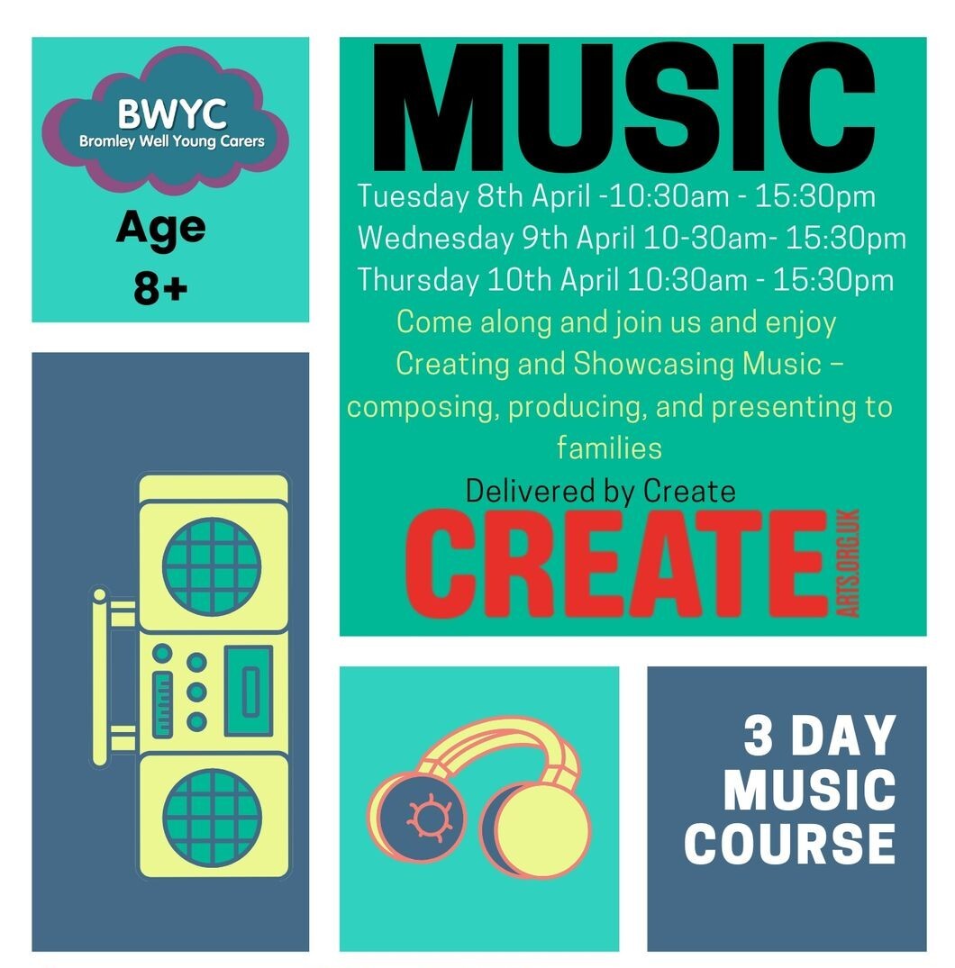 poster for young carers music course