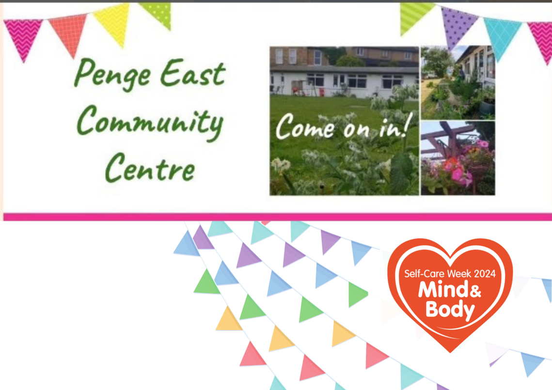 community centre with bunting decoration