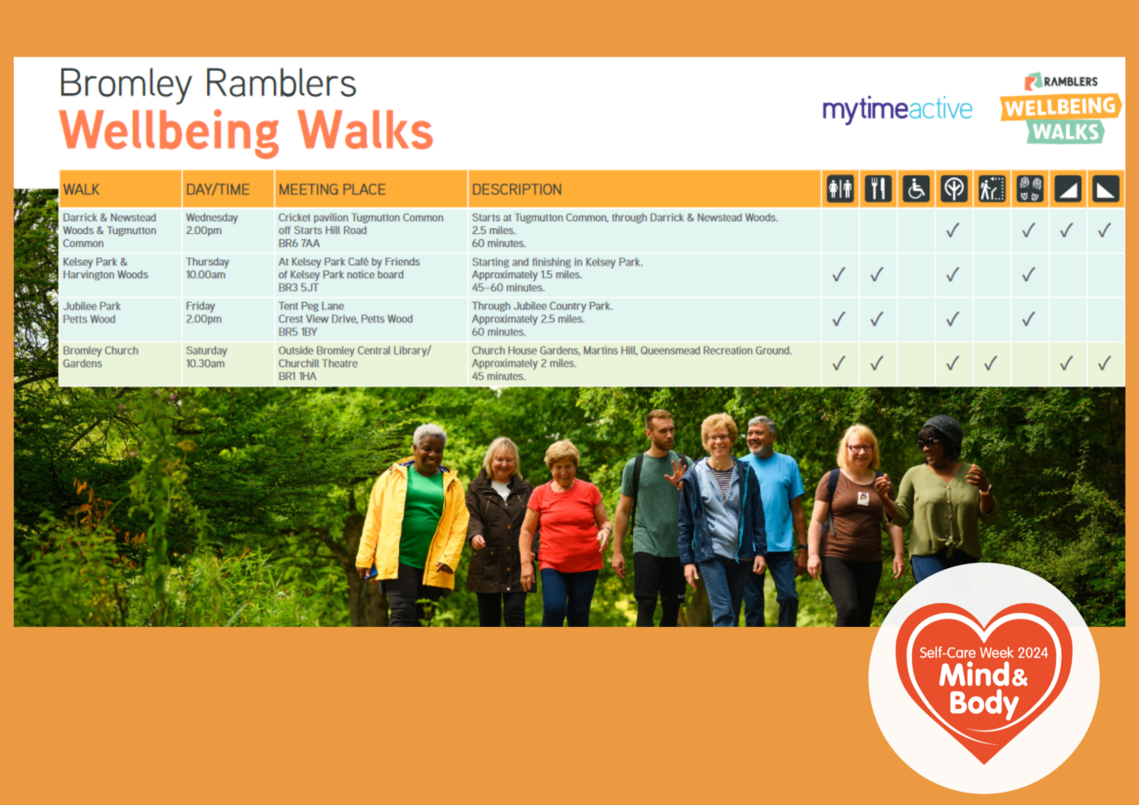 poster advertising ramblers walks in Bromley