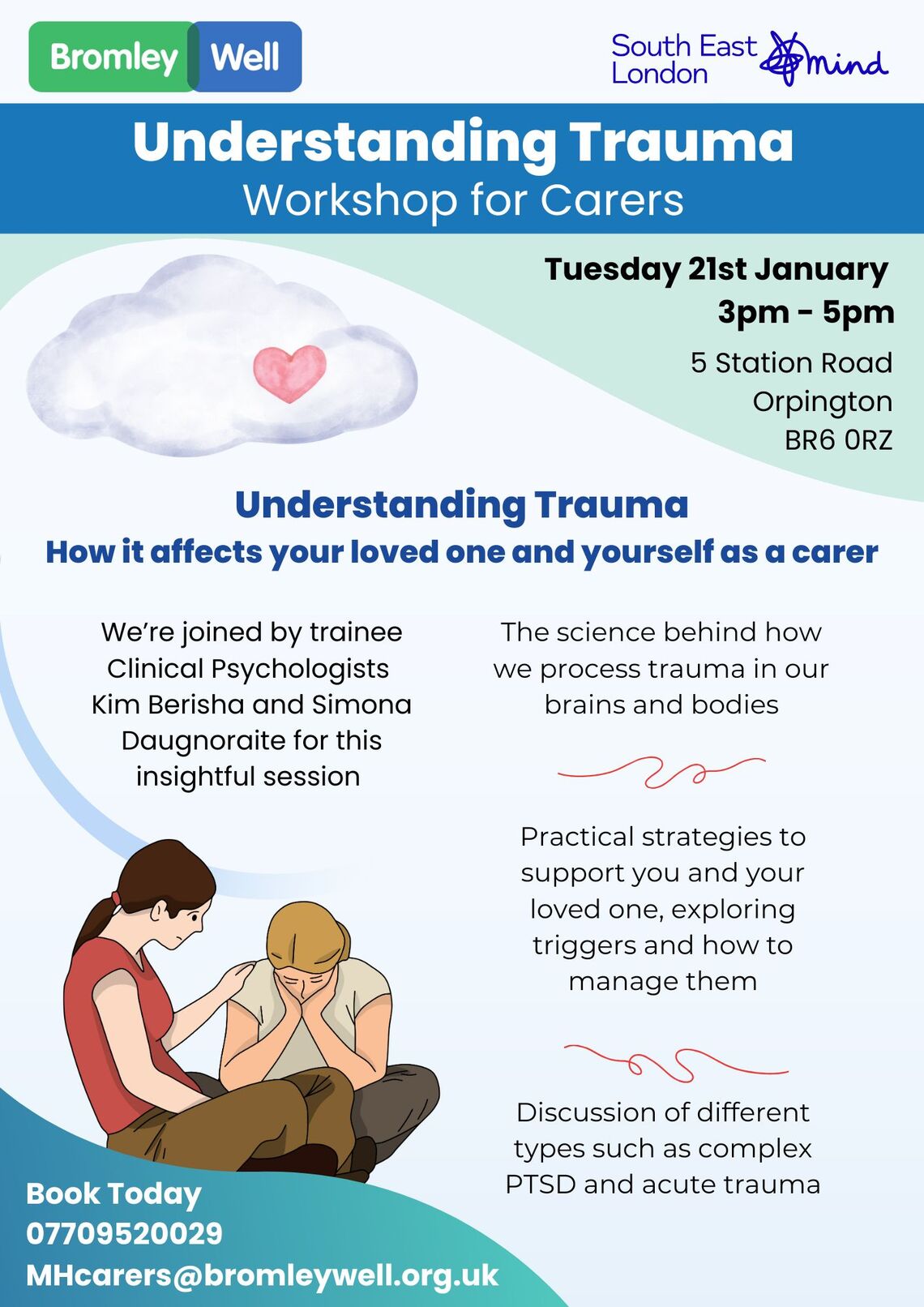 Advert for a workshop for carers on understanding trauma